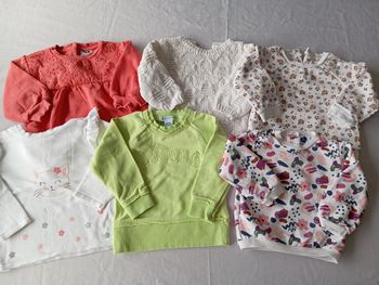 Lot pulls fille 12 mois