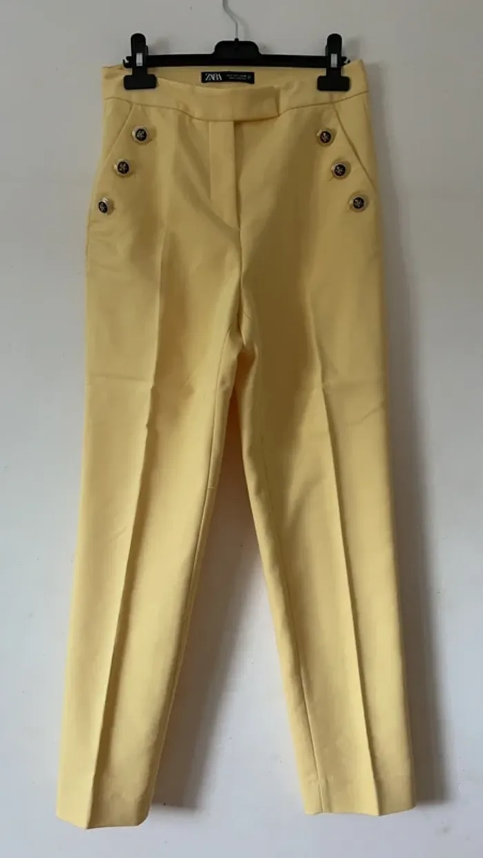 Ensemble Tailleur Jaune pâle Zara Veste Blazer + Pantalon XS/S 💛 - photo numéro 5