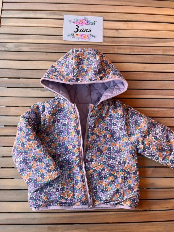 Manteau réversible fleuri sergent major 3 ans - photo numéro 2
