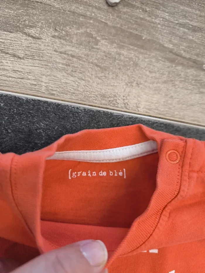 Tee-shirt garçon ml 3/6 mois Grain de blé - photo numéro 4