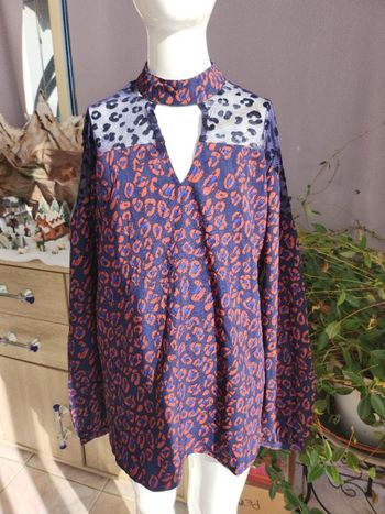 Blouse manches longues bleu marine marron taille 40 - Women Only