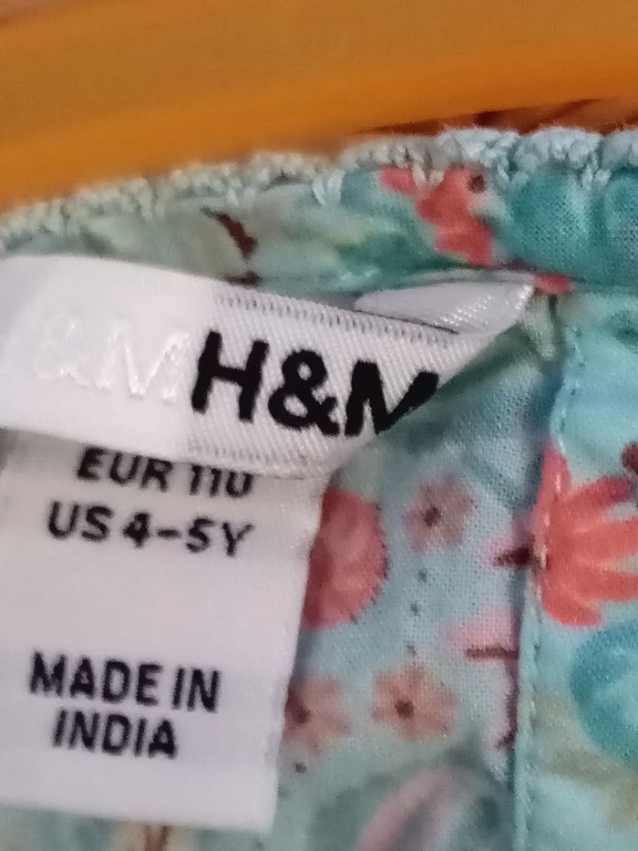 4 ans Ensemble 2 pièces h&m (autres) short et tunique turquoise fleuri print été /Excellent état - photo numéro 9