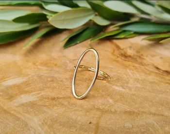 Bague cercle ovale plaqué or taille 52