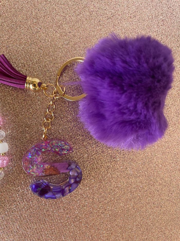Porte-clés avec lettre + bracelet - photo numéro 2