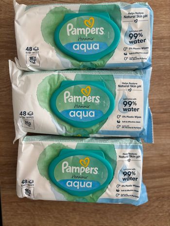 Lingettes Pampers Harmonie Aqua 3*48 