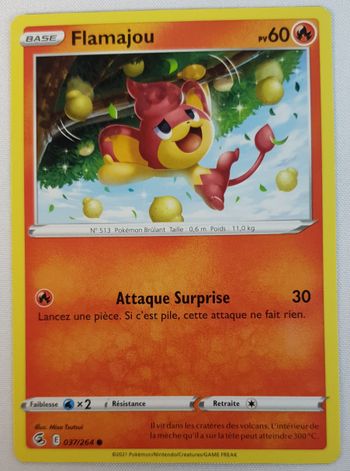 Carte Pokemon Flamajou 037/264 ● Poing de Fusion FR ©