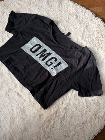 Crop top noir « OMG »