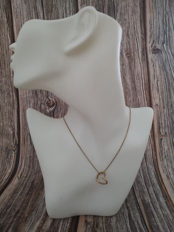 Collier cœur doré en acier inoxydable – Neuf