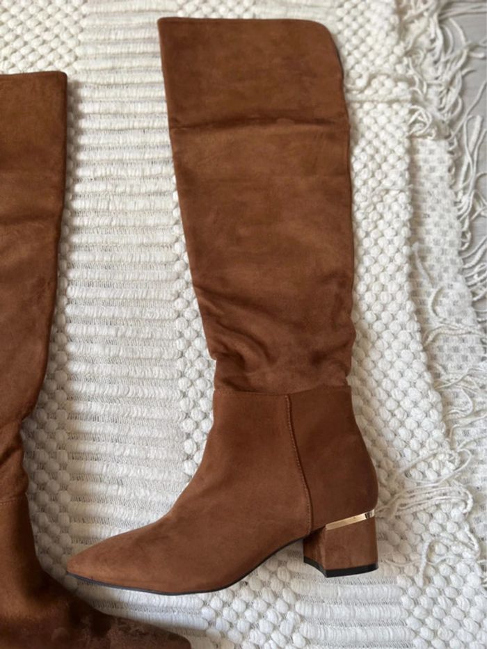 Cuissardes femme en daim marron taille 38 - photo numéro 4