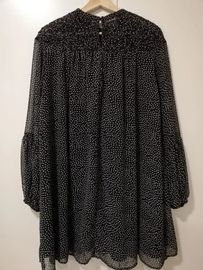 Robe tunique bleue marine pois blancs Zara t.M - photo numéro 10