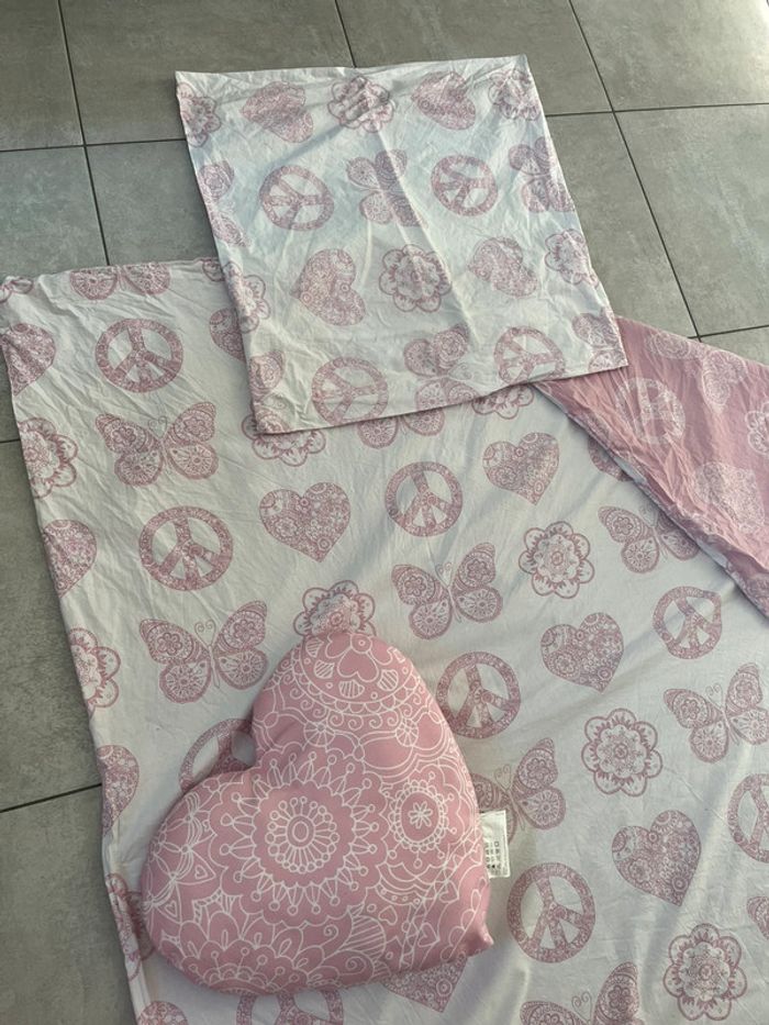 Ensemble parure IKEA Venskaplig rose et blanc - photo numéro 2