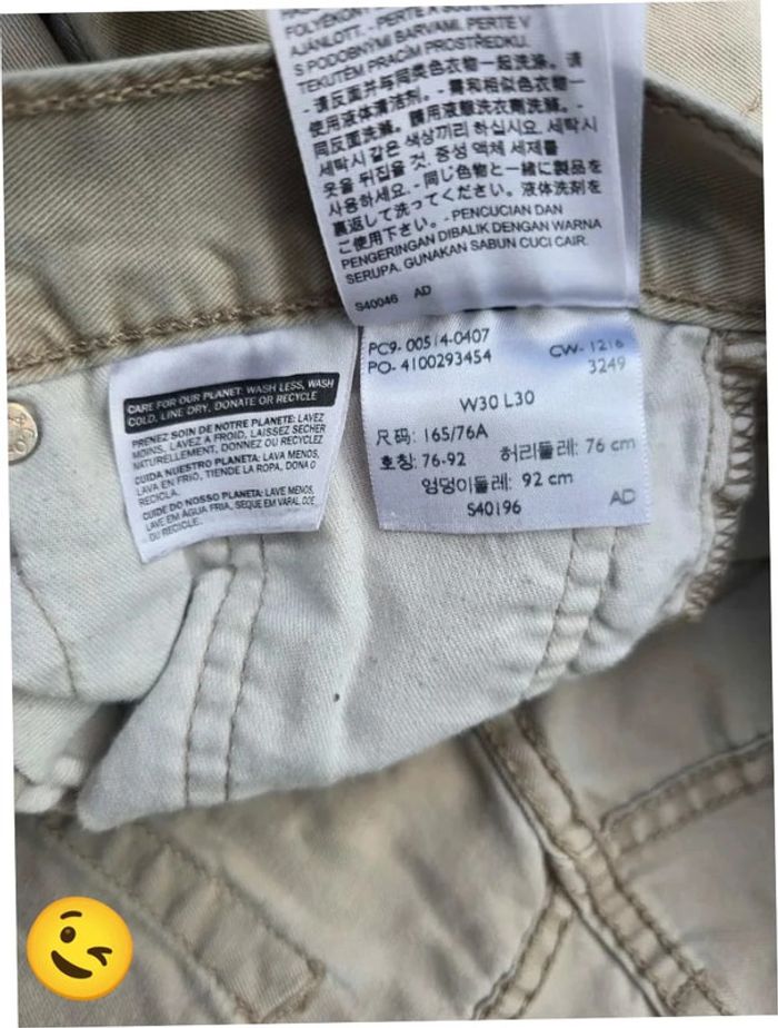 Jeans Levi's 514 W30 FR40 L30 coupe droite beige Homme Men pan386b - photo numéro 8