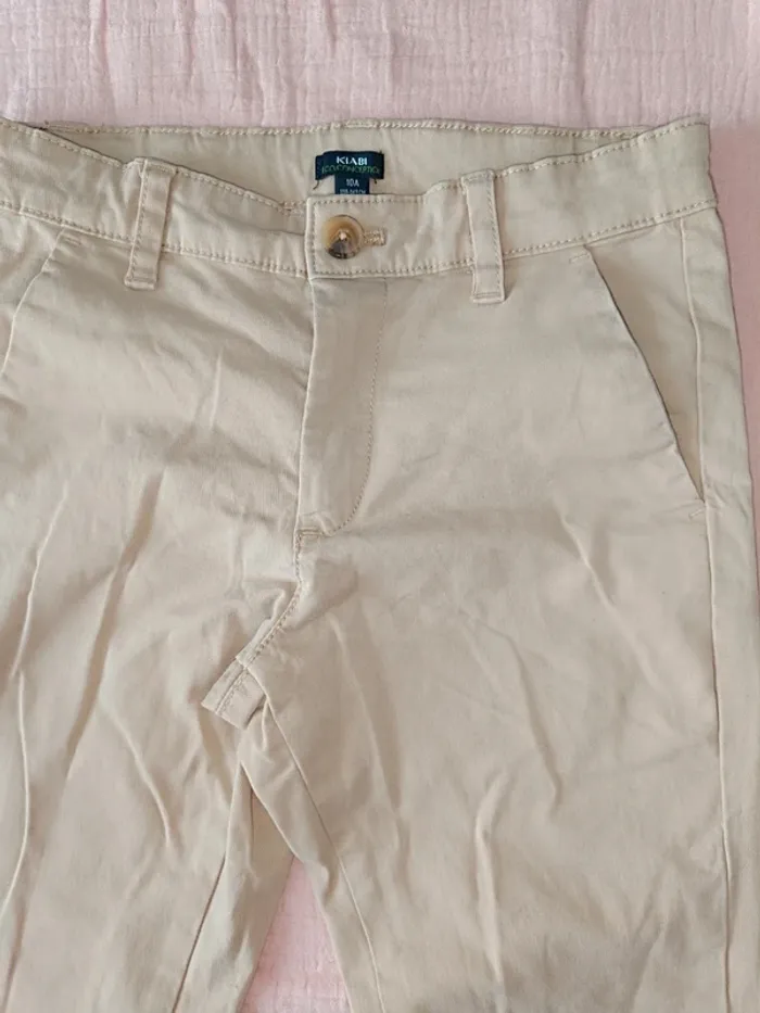 Pantalon type Chino-Beige-10ans garçon - photo numéro 2