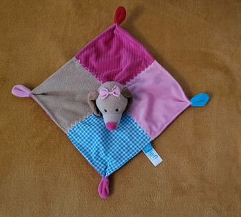 Doudou plat chien rose lief