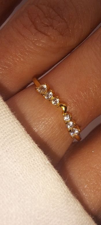Bague Dorée en Argent 925 - cœur et zircons étincelants - Romantique et chic 