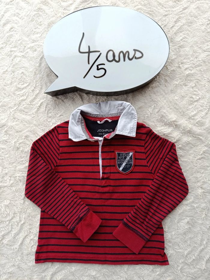Polo chemise manches longues Garçon 4/5 ans Jodhpur 100% coton
