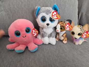 Lot de 4 peluches TY neuves