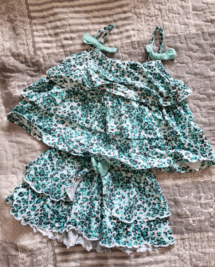 Ensemble bleue léopard 12 mois