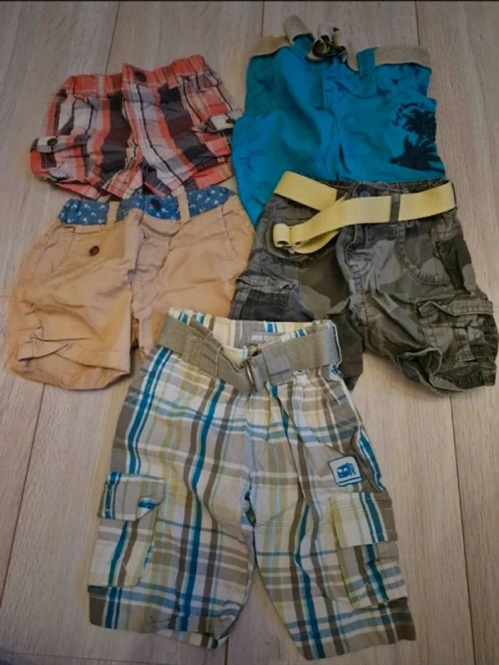 Lot de 5 shorts bermudas garçon taille 9 mois. Vêtements d'été  Très bon état  Envoi rapide