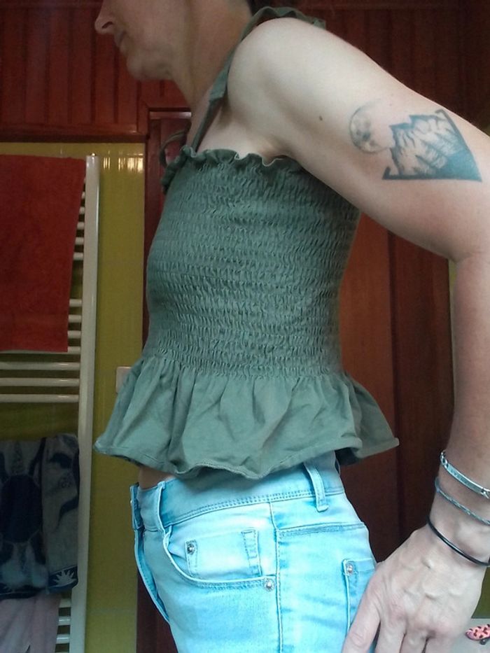Bustier femme à bretelles femme vert kaki H&M - photo numéro 4