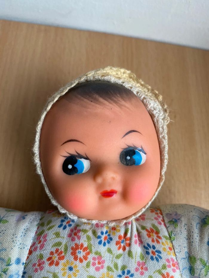 Mini Poupee En Tissu Fleuri Vintage (1960/1970) - photo numéro 3