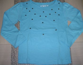 tee-shirt bleu pacifique étoiles argent 3 ans neuf