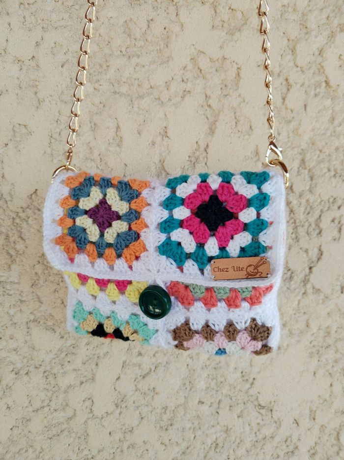 Sac à main Pochette Trousse crochet multicolore Girly pour l'été