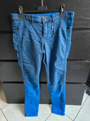 pantalon fin bleu Ikks