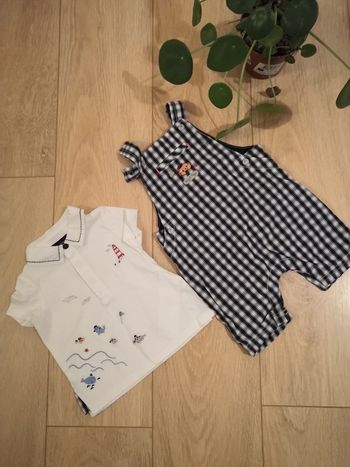 Ensemble tshirt + salopette sergent Major 9 mois