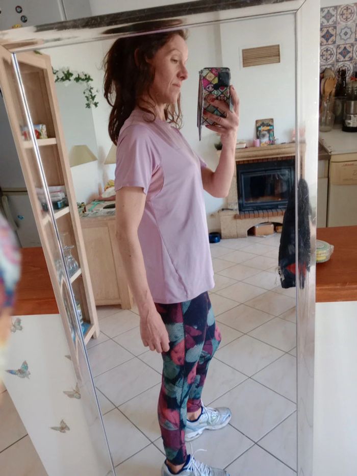 T-shirt technique sport femme taille l lilas c19 - photo numéro 7