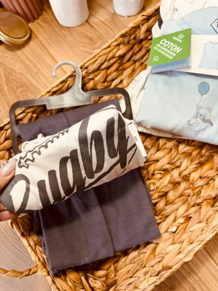 Taille 8 ans lot de 2 pyjamas 2 pièces coton fin et flanelle fille Tex gris bleu Neufs 🌷 - photo numéro 5