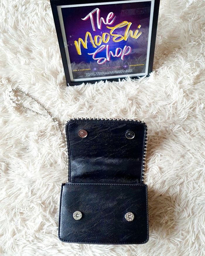 👜 Petit Sac à main pochette simili cuir noir clous boules argentées Jacqu'rock neuf bandoulière anse - photo numéro 11