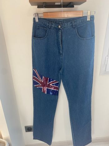 Jean Union Jack 🇬🇧 taille haute TBE | 100% Coton | Taille 38