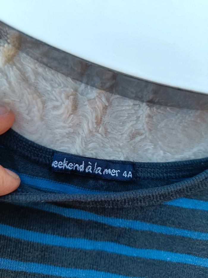 Sweat pull léger ou tee shirt épais rayé Garçon 4 ans weekend à la mer 100% coton - photo numéro 4