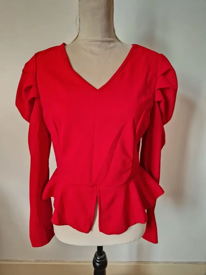 Haut péplum rouge shein taille 44