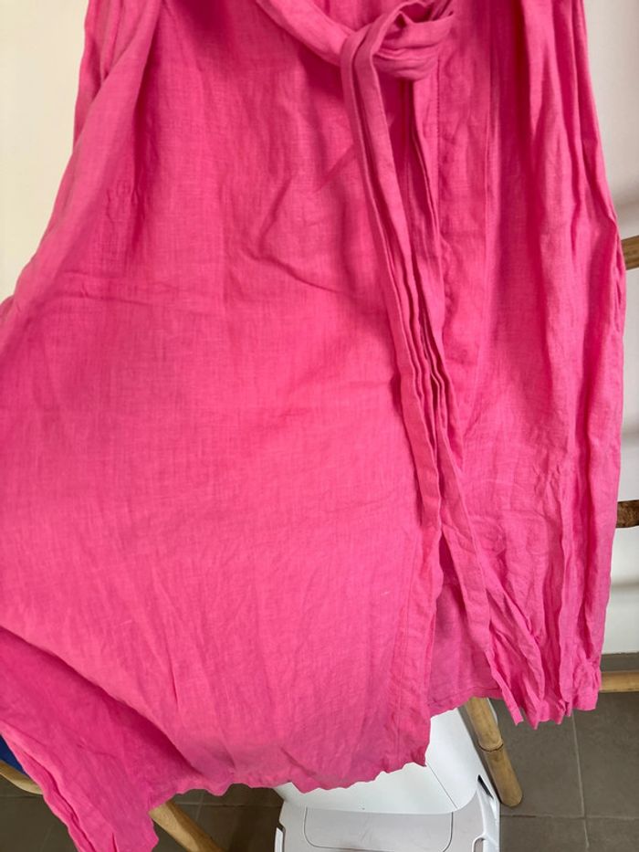 Robe rose en lin Camaïeu taille M - photo numéro 7