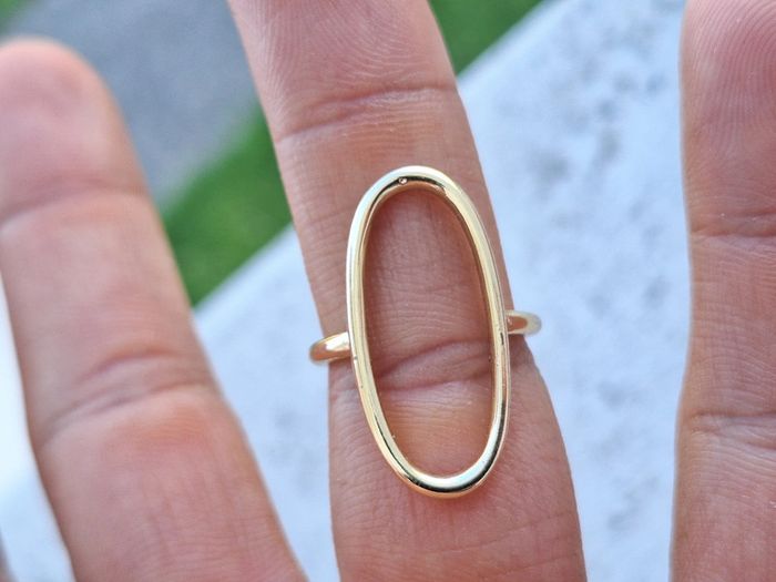 Bague ovale ouverte Doréé , avec un design simple et Minimaliste, Ajustable - photo numéro 5