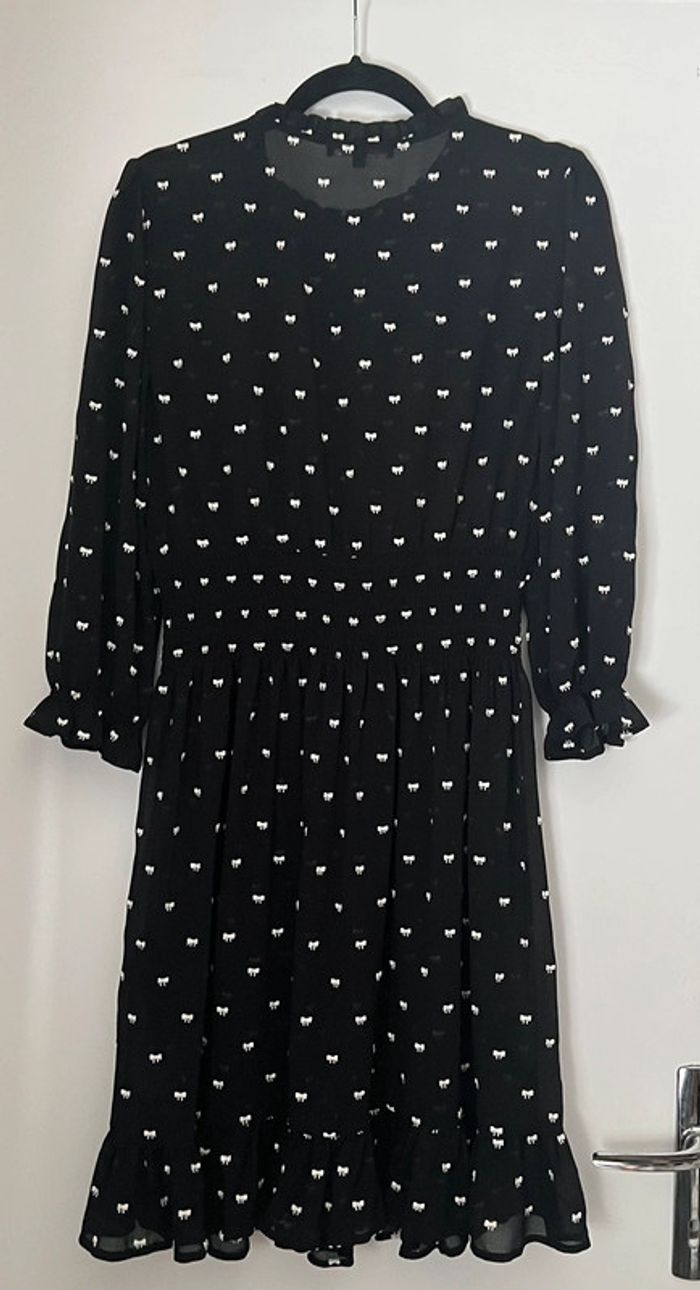 Robe Noire Brodée Maje Taille 40 - photo numéro 9
