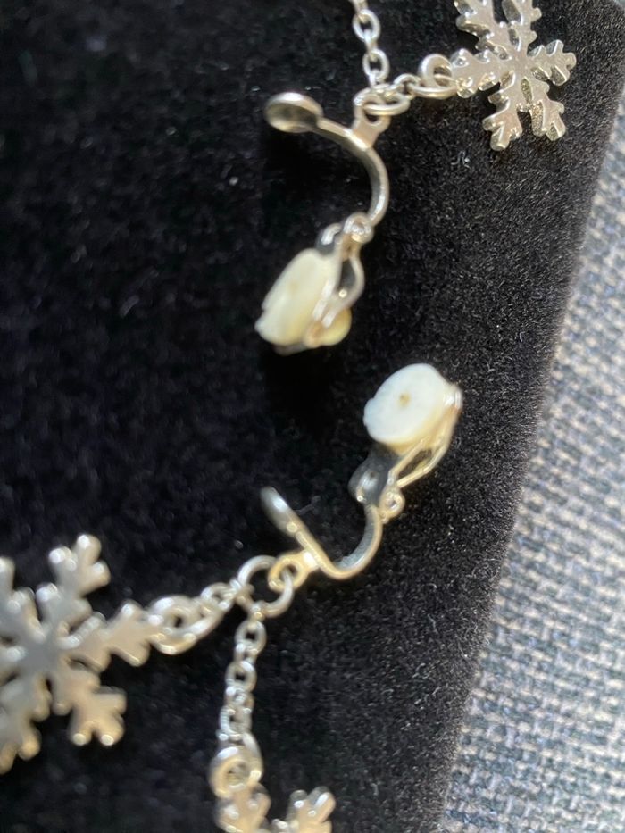 Boucles d'oreilles à pinces flocons de neige - photo numéro 4