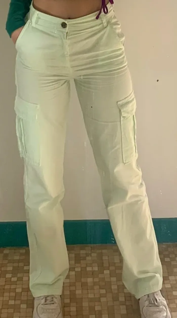 Pantalon cargo taille haute