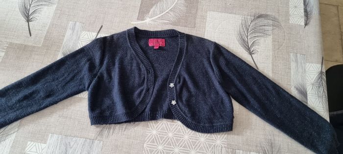 Robe paillettes bleu marine et gilet - photo numéro 5