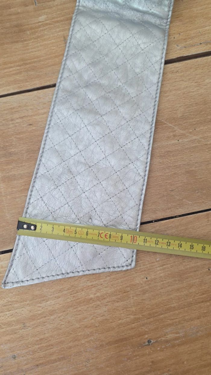 Ceinture argentée asymétrique – style rock – 112 cm – sans trous - photo numéro 6