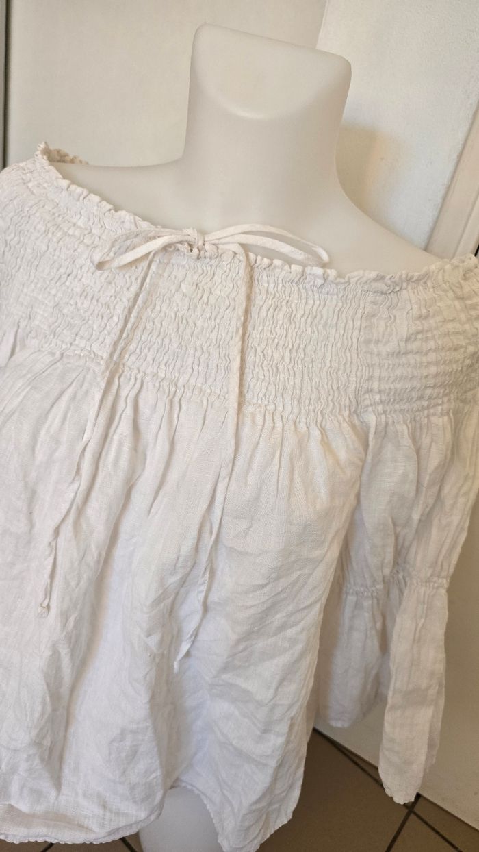 Blouse en lin zara taille 36 - photo numéro 3