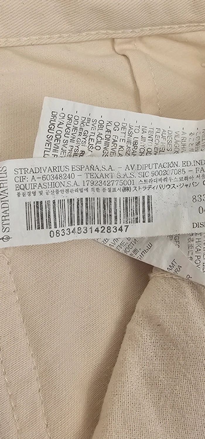 Pantalon stradivarius blanc T:34 - photo numéro 7
