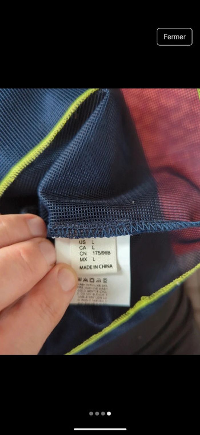 Crop top bleu marine liseré jaune taille l 40 - photo numéro 3