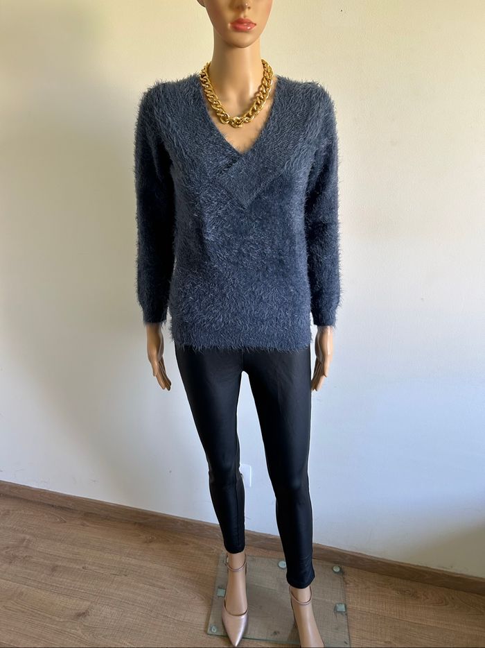Pull bleu tout doux à manches longues Morgan taille M comme neuf - photo numéro 3