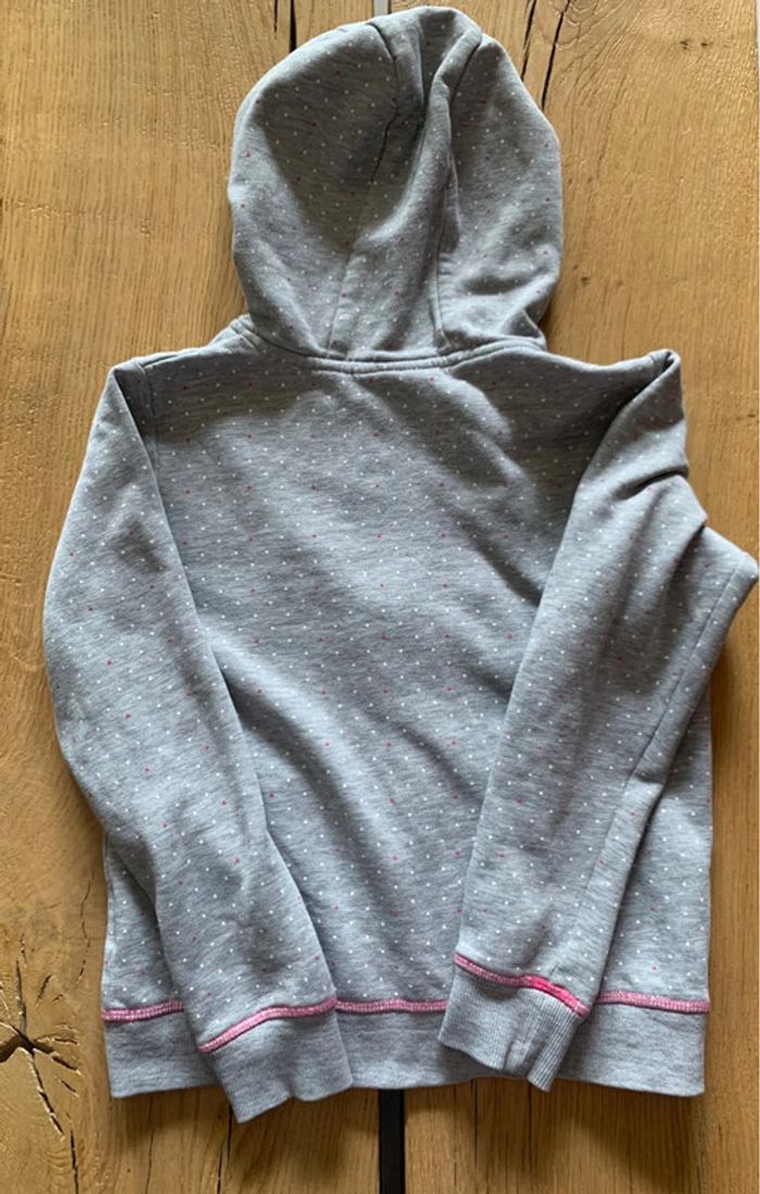 Gilet zippé gris et rose à capuche fille 10 ans (140) NKY - photo numéro 2