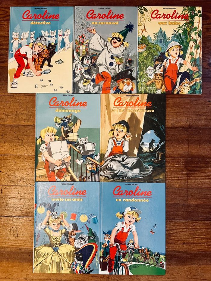 Lot de 7 bd Caroline livres albums Hachette vintage Pierre Probst
