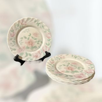 6 assiettes à dessert vintage fleuries Arcopal Floralie