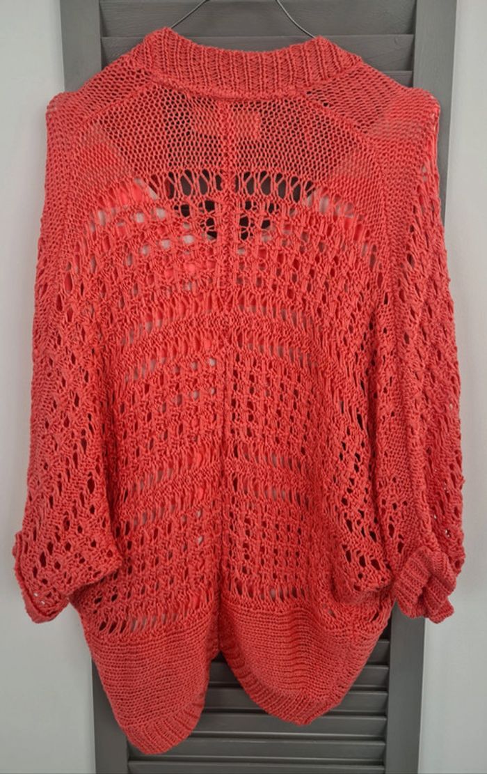 Top + gilet en maille rose - photo numéro 3